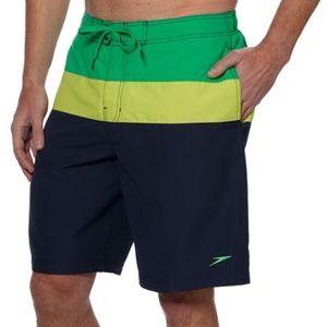 Mens SPEEDO New Navy Green Board Shorts Swim Trunk